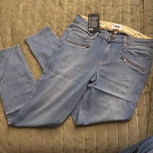 PAIGE Light Blue Slim Zip-Front Jeans